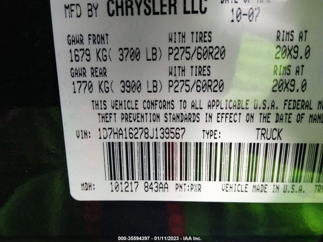 Dodge Ram 1500 Slt 2008 1D7HA16278J139567 Image 11