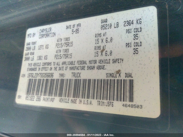 Dodge DAKOTA 1995 1B7GL23Y7SS356696 Image 10