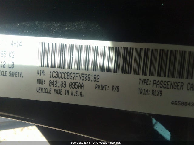 Chrysler 200 S 2015 1C3CCCBG7FN506182 Image 9