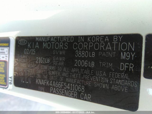 KNAFK4A66F5411068 KIA FORTE LX
