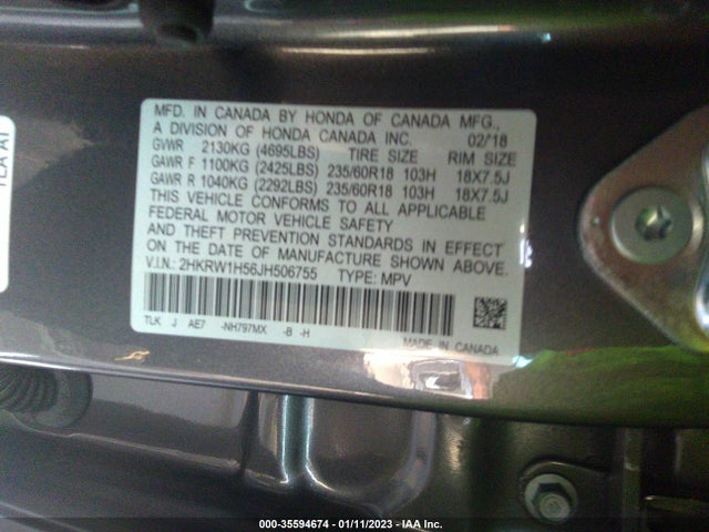 Honda CR-V EX 2018 2HKRW1H56JH506755 Image 10