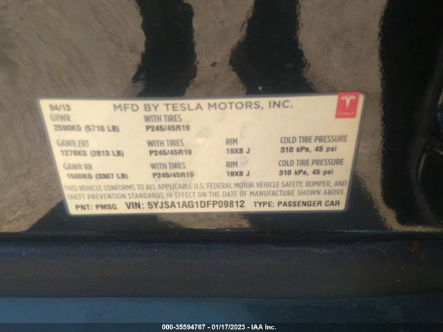 Tesla MODEL S 2013 5YJSA1AG1DFP09812 Image 10