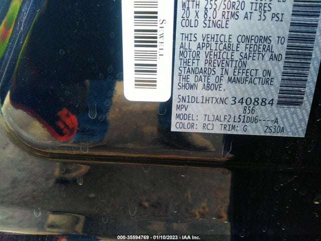 2022 Infiniti QX60, VIN: 5N1DL1HTXNC340884