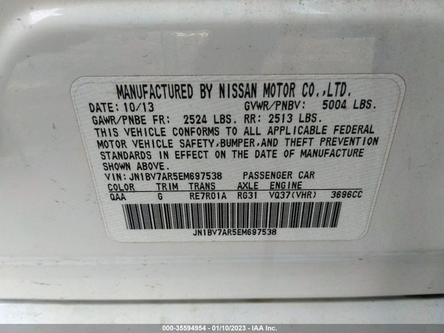 2014 INFINITI Q50 VIN: JN1BV7AR5EM697538