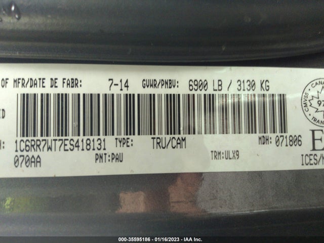 1C6RR7WT7ES418131 RAM 1500 Longhorn Limited