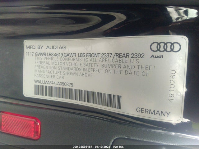 Audi A4 Premium Plus 2018 WAULMAF44JA090375 Image 9