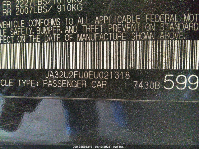 JA32U2FU0EU021318 Mitsubishi LANCER ES