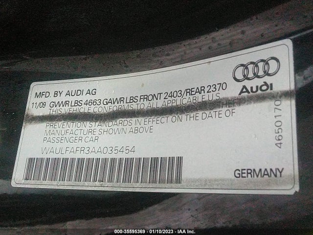 WAULFAFR3AA035454 Audi A5 2.0l Premium Plus