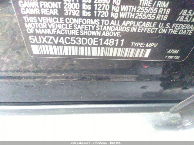 BMW X5 Xdrive35i 2013 5UXZV4C53D0E14811 Image 10