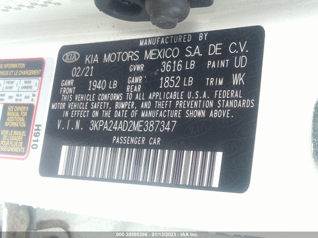 2021 Kia Rio, VIN: 3KPA24AD2ME387347