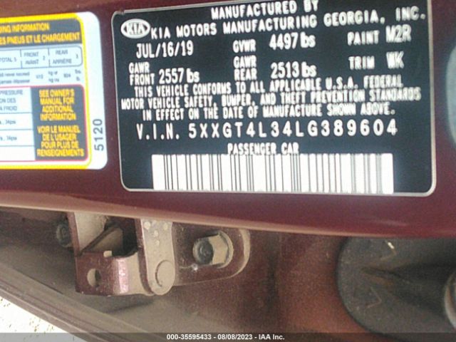 5XXGT4L34LG389604 KIA Optima Lx