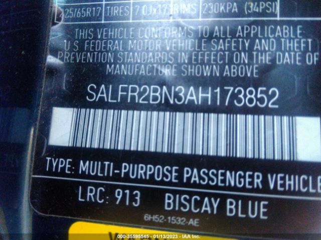 SALFR2BN3AH173852 Land Rover LR2 HSE