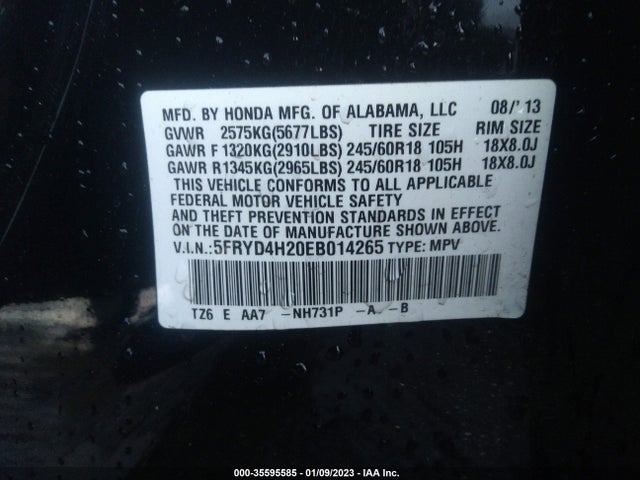 Acura MDX 2014 5FRYD4H20EB014265 Image 9