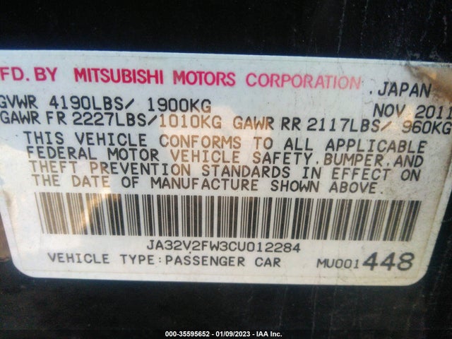 JA32V2FW3CU012284 Mitsubishi Lancer Se