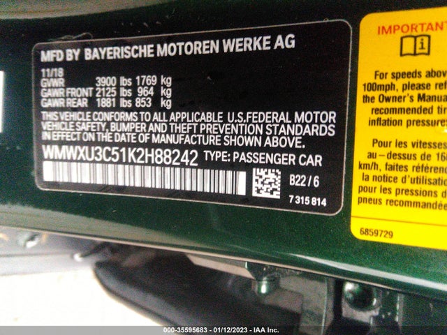 2019 Mini Hardtop, VIN: WMWXU3C51K2H88242