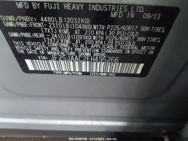 JF2SJAAC2EH495266 Subaru Forester 2.5i