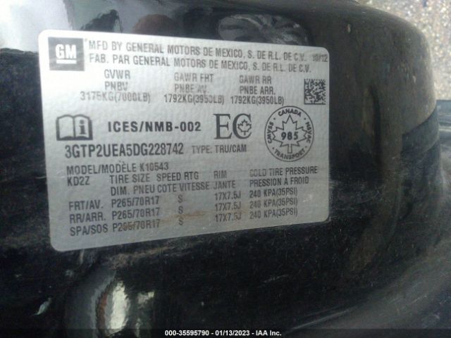 3GTP2UEA5DG228742 GMC Sierra 1500 Sl