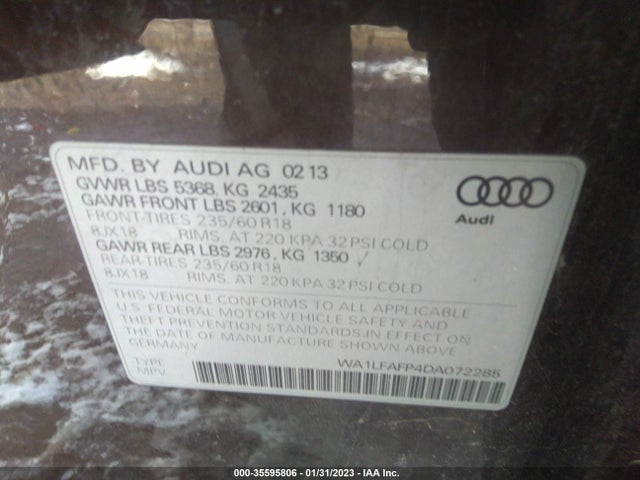 WA1LFAFP4DA072285 Audi Q5