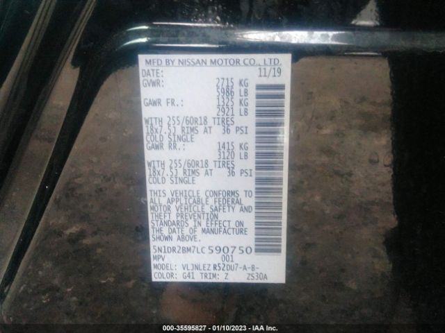 5N1DR2BM7LC590750 Nissan Pathfinder Sv