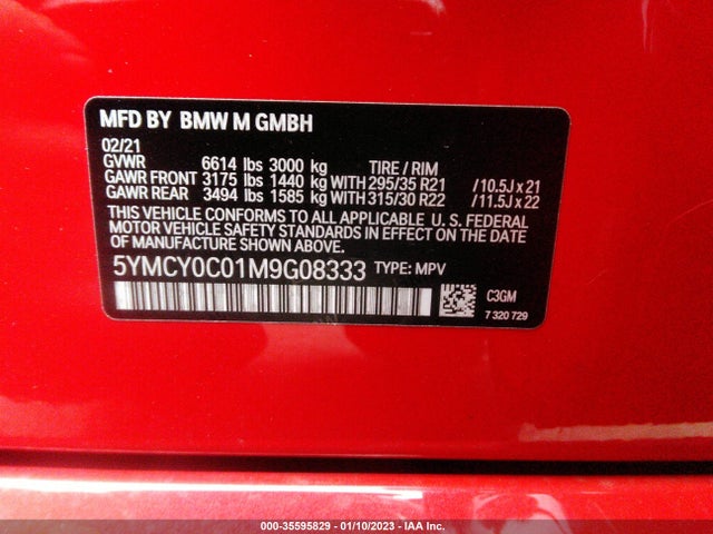 BMW X6 M 2021 5YMCY0C01M9G08333 Image 9