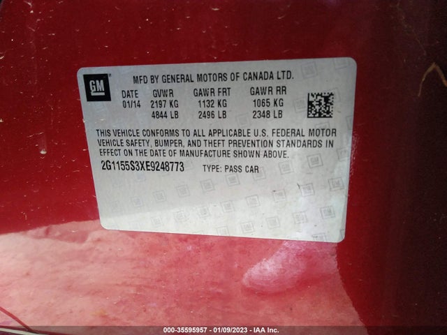 Chevrolet IMPALA LTZ 2014 2G1155S3XE9248773 Image 9