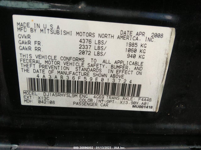 4A3AB36F59E013724 Mitsubishi Galant Es/sport