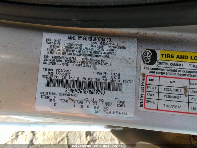 Lincoln MKZ 2007 3LNHM26T87R669790 Image 10