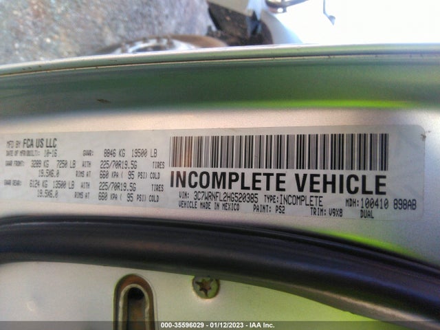 2017 Dodge Ram, VIN: 3C7WRNFL2HG520385