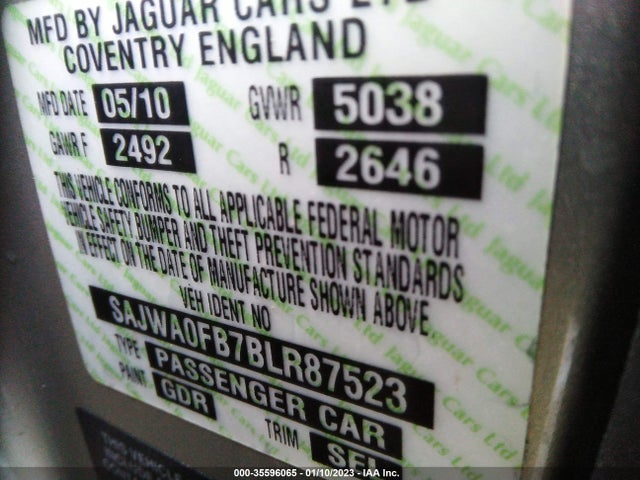 SAJWA0FB7BLR87523 Jaguar XF