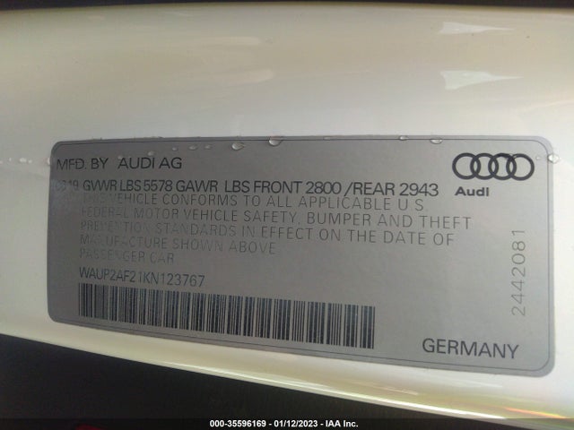 2019 Audi A7, VIN: WAUP2AF21KN123767