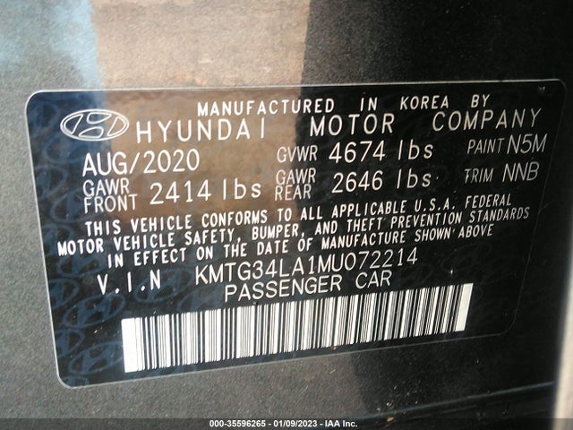 2021 Genesis G70, VIN: KMTG34LA1MU072214