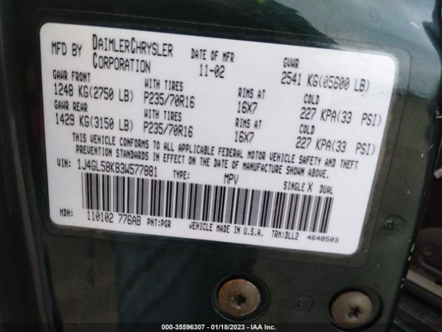 1J4GL58K83W577881 Jeep Liberty Limited