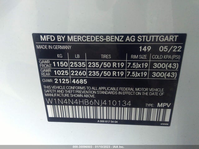 2022 Mercedes-Benz GLA-Class, VIN: W1N4N4HB6NJ410134
