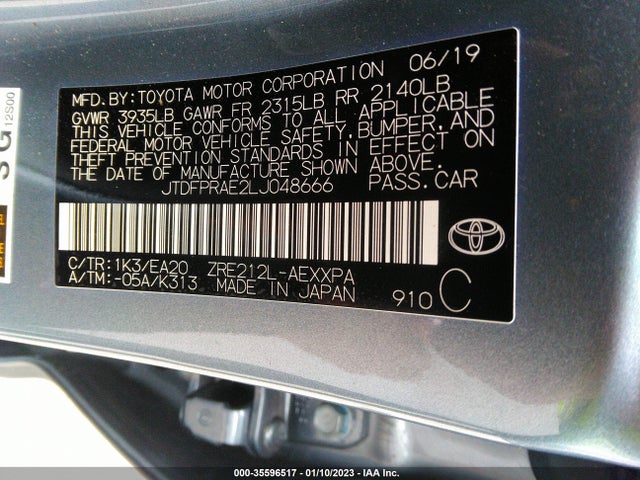 Toyota Corolla 2020 JTDFPRAE2LJ048666 Image 10