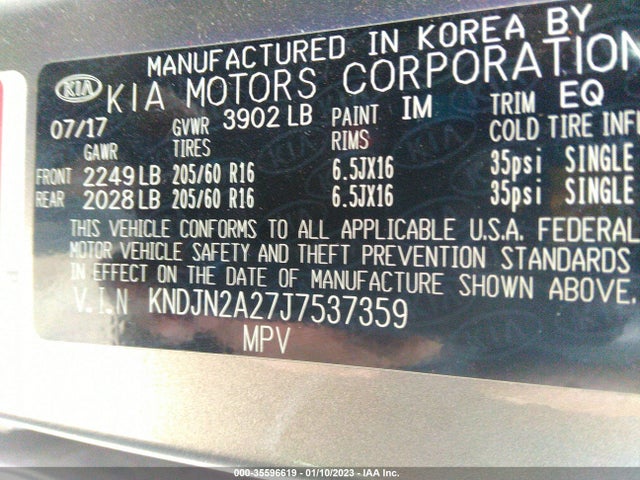 KIA Soul Base 2018 KNDJN2A27J7537359 Image 9