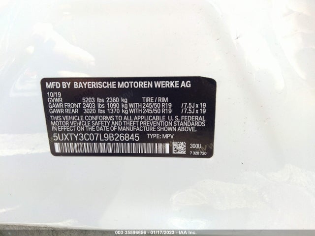 BMW X3 Sdrive30i 2020 аукцион фото
