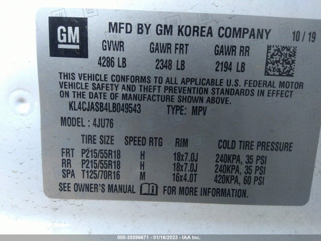 2020 Buick Encore, VIN: KL4CJASB4LB049543