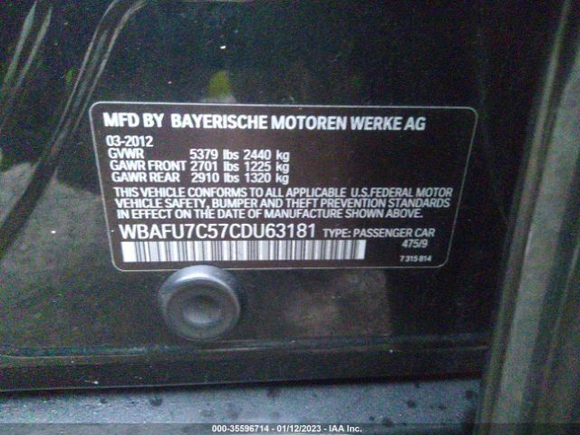 WBAFU7C57CDU63181 BMW 5 Series 535i Xdrive