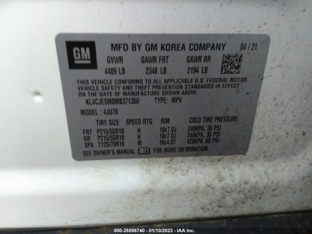 2021 Buick Encore, VIN: KL4CJESM0MB371350