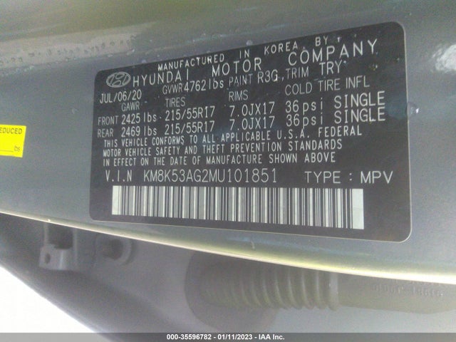 2021 Hyundai Kona, VIN: KM8K53AG2MU101851