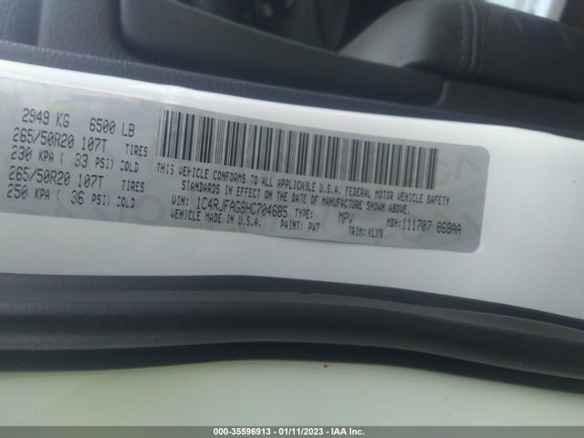 2017 Jeep Grand Cherokee, VIN: 1C4RJFAG8HC704685