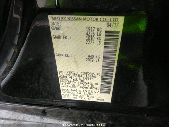 Nissan Altima 2.5 S 2017 1N4AL3AP3HN352552 Image 9