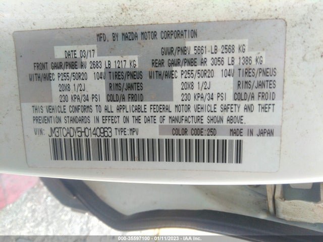 2017 Mazda CX-9, VIN: JM3TCADY5H0140963