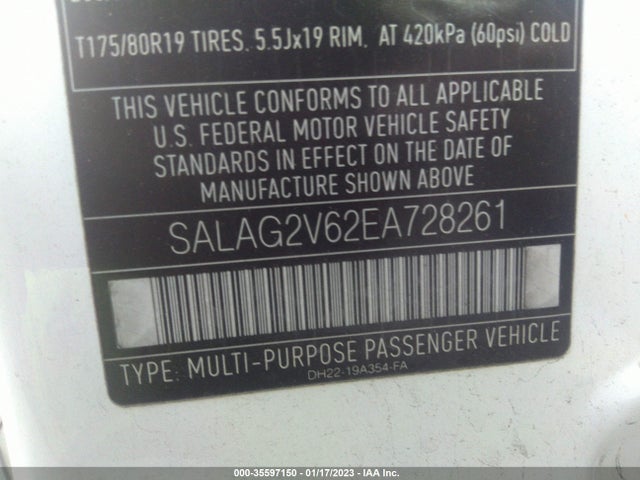 2014 Land Rover LR4, VIN: SALAG2V62EA728261