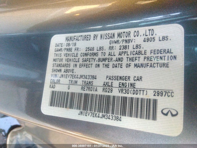 JN1EV7EK4JM343384 Infiniti Q60 3.0t Luxe