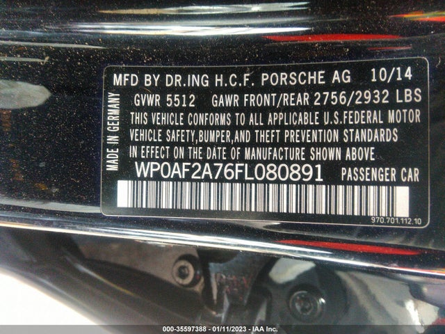 2015 Porsche Panamera, VIN: WP0AF2A76FL080891