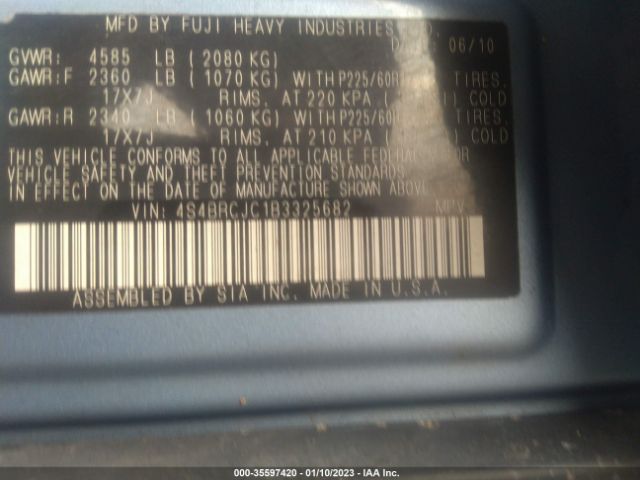 4S4BRCJC1B3325682 Subaru Outback 2.5i Limited