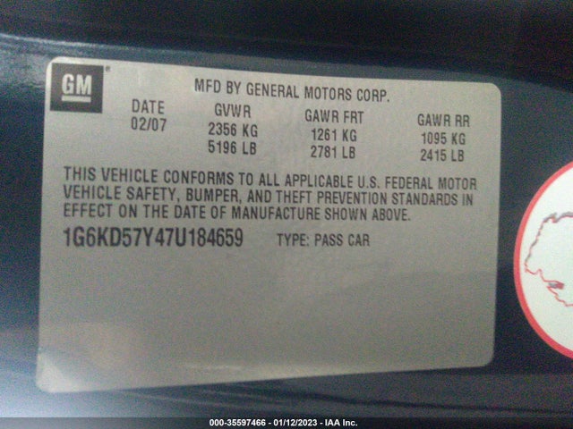 Cadillac Dts V8 2007 1G6KD57Y47U184659 Image 14
