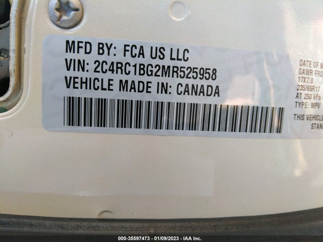 2021 Chrysler Pacifica, VIN: 2C4RC1BG2MR525958
