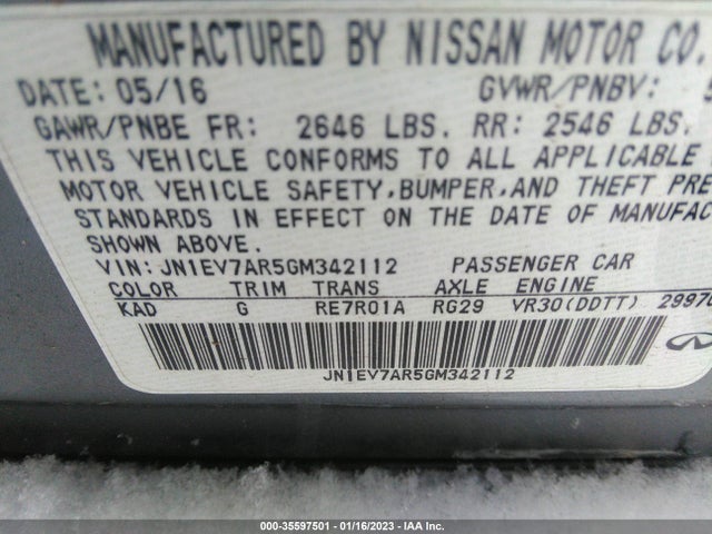 Infiniti Q50 2016 JN1EV7AR5GM342112 Image 10